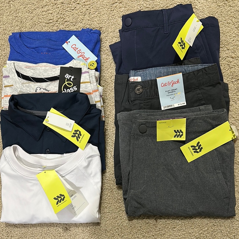 Boys’ Clothing Bundle XL – 4 T-shirts + 3Shorts NWT